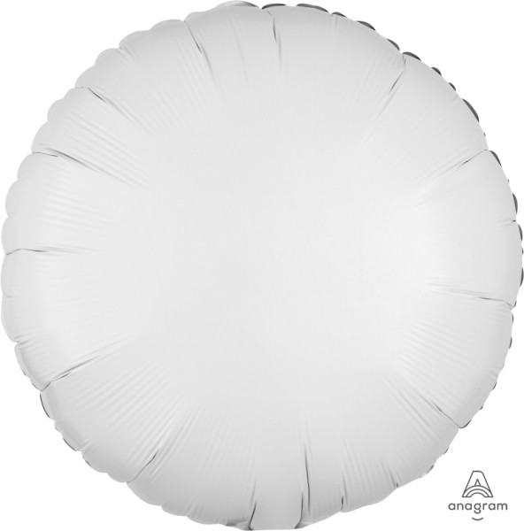 Anagram Folienballon Rund Metallic White 45cm/18" (unverpackt)
