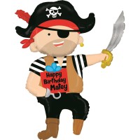 Betallic Folienballon Shape Pirate Birthday 110cm/44"  Betallic Folienballon Shape Pirate Birthday 110cm/44"