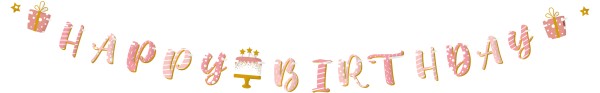 Maverick Girlande "Happy Birthday" Rose Confetti, 2m