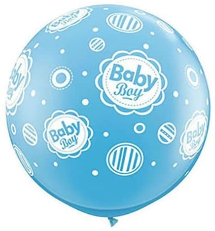 Qualatex Latexballon Baby Boy Dots-A-Round Blau 90cm/3' 2 Stück